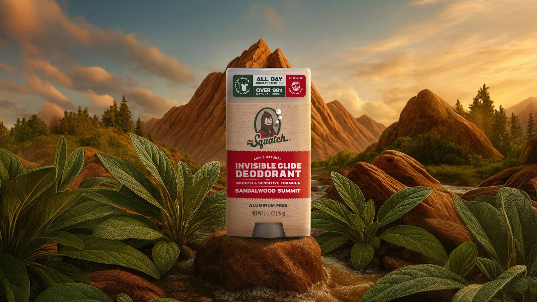 Sandalwood Summit Invisible Glide Deodorant - Travel Outdoor Guard